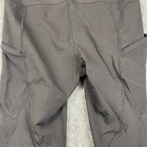 LULULEMON Women’s Black Cropped Mesh sides Leggings Size: 8 - Picture 3 of 11